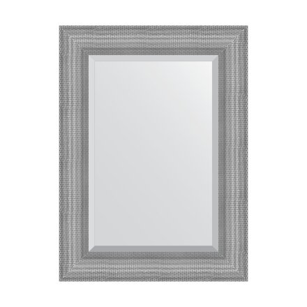 Зеркало с фацетом в багетной раме Evoform серебряная кольчуга 88 мм 57x77 см в Москве 