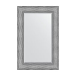 Зеркало с фацетом в багетной раме Evoform серебряная кольчуга 88 мм 57x87 см