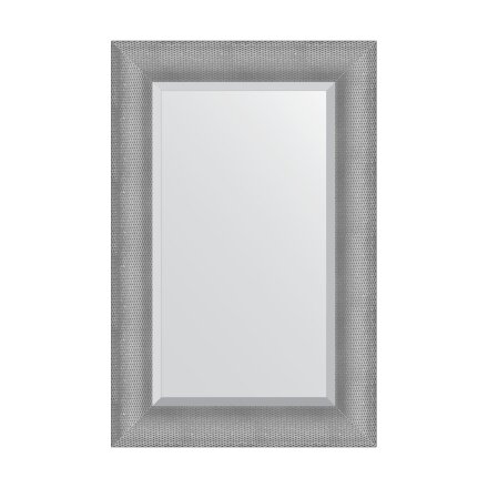 Зеркало с фацетом в багетной раме Evoform серебряная кольчуга 88 мм 57x87 см в Москве 