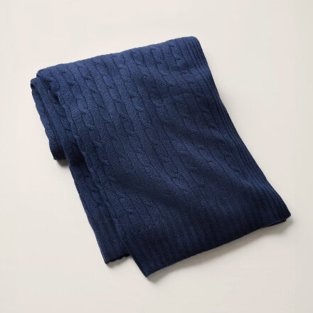 Cable Polo Cashmere Navy Плед в Москве 