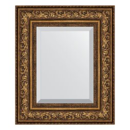 Зеркало с фацетом в багетной раме Evoform виньетка состаренная бронза 109 мм 50х60 см