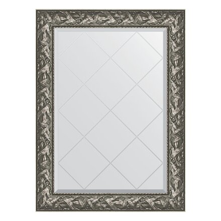 Зеркало с гравировкой в багетной раме Evoform византия серебро 99 мм 79x106 см в Москве 