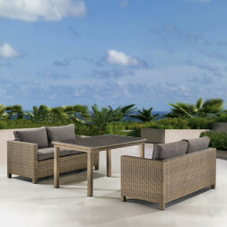 Комплект плетеной мебели T256B/S59B-W65 Light brown Афина
