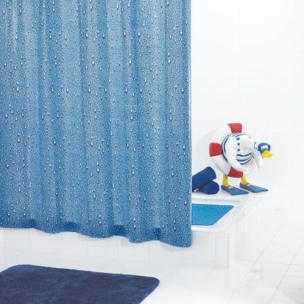Штора для ванных комнат Drops синий/голубой 180*200 Ridder в Москве 