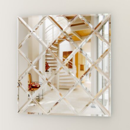 Зеркальная плитка Evoform с фацетом 10 mm - комплект 6 шт треугольник 30х30 см; серебро в Москве 