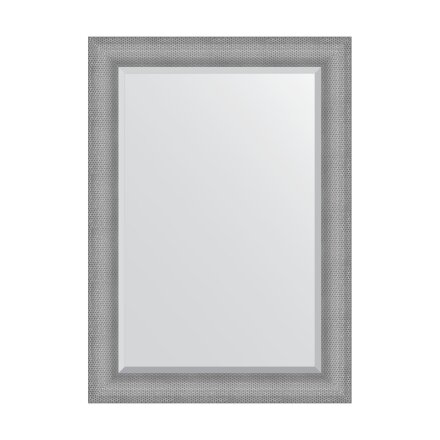 Зеркало с фацетом в багетной раме Evoform серебряная кольчуга 88 мм 77x107 см в Москве 