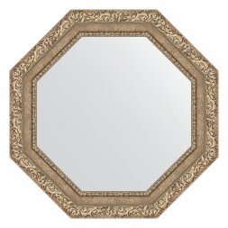 Зеркало в багетной раме Evoform виньетка античное серебро 85 мм 65,4х65,4 см