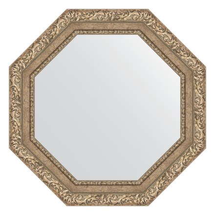 Зеркало в багетной раме Evoform виньетка античное серебро 85 мм 65,4х65,4 см в Москве 