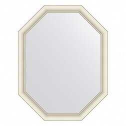 Зеркало в багетной раме Evoform белый с серебром 60 мм 71х91 см