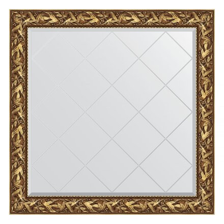 Зеркало с гравировкой в багетной раме Evoform византия золото 99 мм 109x109 см в Москве 