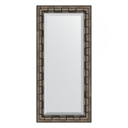 Зеркало с фацетом в багетной раме Evoform серебряный бамбук 73 мм 53х113 см