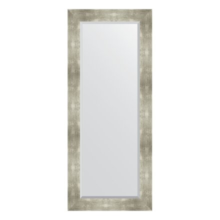 Зеркало с фацетом в багетной раме Evoform алюминий 90 мм 61х146 см в Москве 