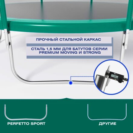 Батут с защитной сеткой Perfetto Sport 10 Dynamic, диаметр 3 м в Москве 