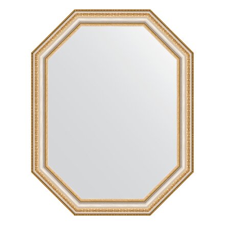 Зеркало в багетной раме Evoform золотые бусы на серебре 60 мм 56x71 см в Москве 