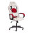 Кресло компьютерное TC Driver искусственная кожа белое с красным 55х49х126 см в Москве 