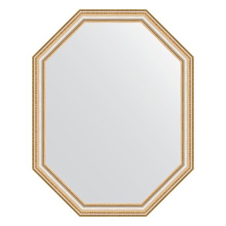 Зеркало в багетной раме Evoform золотые бусы на серебре 60 мм 71x91 см в Москве 