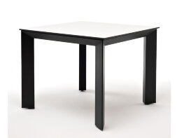 Обеденный стол из HPL 90 Венето молочный, каркас черный