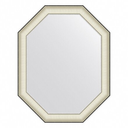 Зеркало в багетной раме Evoform белая кожа с хромом 78 мм 74х94 см в Москве 