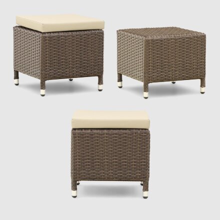 Комплект мебели Ns Rattan Baku коричневый с бежевым 6 предметов в Москве 