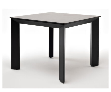 Обеденный стол из HPL 90 Венето серый гранит, каркас черный в Москве 