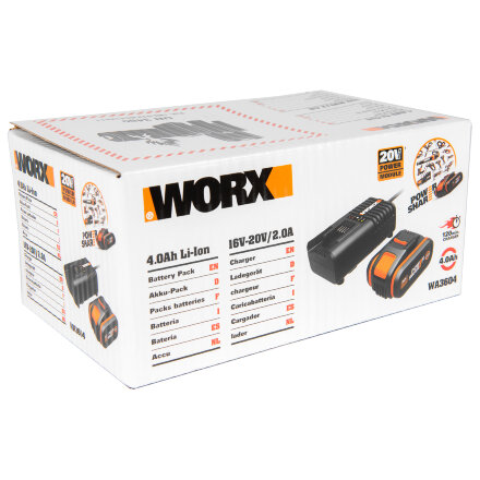 Комплект Worx аккумулятор 4 Ач и зарядное устройство на 2А в Москве 