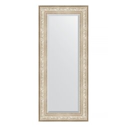 Зеркало с фацетом в багетной раме Evoform виньетка серебро 109 мм 60х140 см
