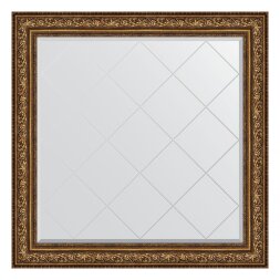 Зеркало с гравировкой в багетной раме Evoform виньетка состаренная бронза 109 мм 110x110 см