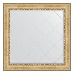 Зеркало с гравировкой в багетной раме Evoform состаренное серебро с орнаментом 120 мм 112x112 см