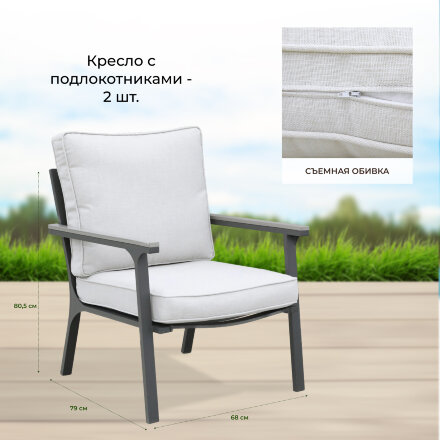Комплект мебели Greenpatio серый с белым 4 предмета в Москве 