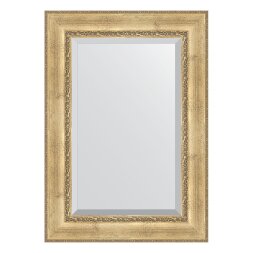 Зеркало с фацетом в багетной раме Evoform состаренное серебро с орнаментом 120 мм 72х102 см
