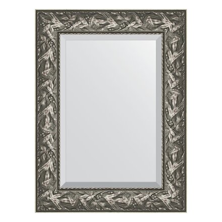Зеркало с фацетом в багетной раме Evoform византия серебро 99 мм 59х79 см в Москве 