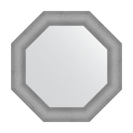 Зеркало в багетной раме Evoform серебряная кольчуга 88 мм 67x67 см в Москве 