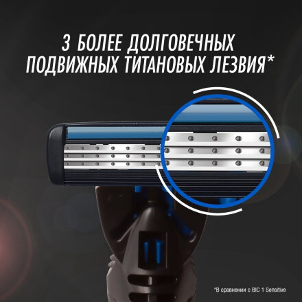 Бритва мужская Bic Hybrid 3 Flex Sensitive с 2 сменными кассетами в Москве 