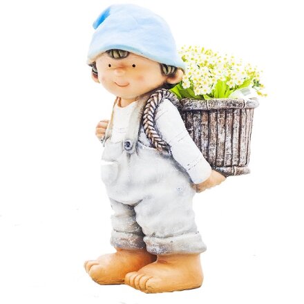 Фигура садовая Мальчик-кашпо н-46 Тпк полиформ в Москве 