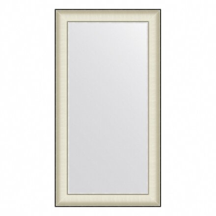 Зеркало в багетной раме Evoform белая кожа с хромом 78 мм 58х108 см в Москве 