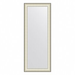 Зеркало в багетной раме Evoform белая кожа с хромом 78 мм 58х148 см