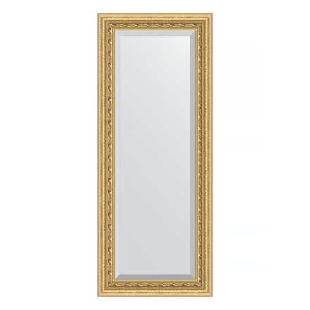 Зеркало с фацетом в багетной раме Evoform сусальное золото 80 мм 55х135 см в Москве 