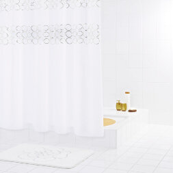 Штора для ванных комнат Paillette серый/серебряный 180*200 Ridder
