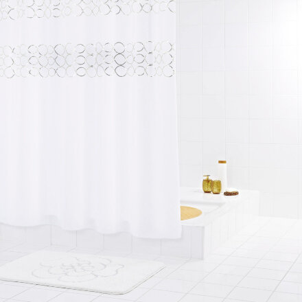 Штора для ванных комнат Paillette серый/серебряный 180*200 Ridder в Москве 