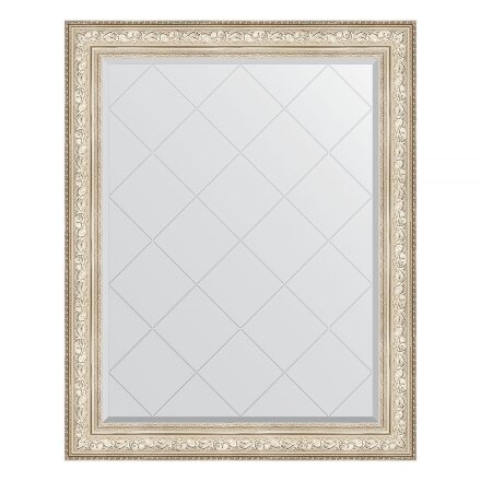 Зеркало с гравировкой в багетной раме Evoform виньетка серебро 109 мм 100x125 см в Москве 