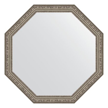 Зеркало в багетной раме Evoform виньетка состаренное серебро 56 мм 70,4х70,4 см в Москве 