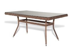 Обеденный стол из искусственного ротанга Латте 160 Brown