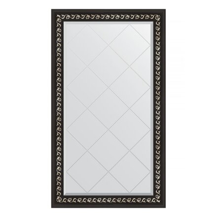 Зеркало с гравировкой в багетной раме Evoform черный ардеко 81 мм 75x129 см в Москве 