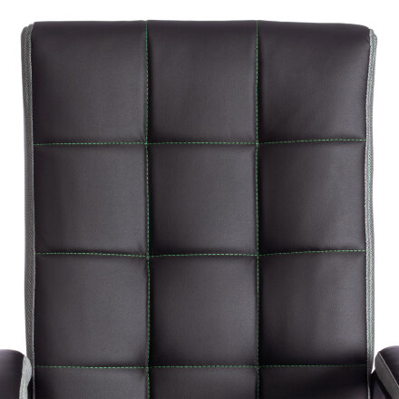 Кресло компьютерное TC искусственная кожа чёрное с серым 61х47х126 см в Москве 