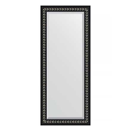 Зеркало с фацетом в багетной раме Evoform черный ардеко 81 мм 65х155 см в Москве 