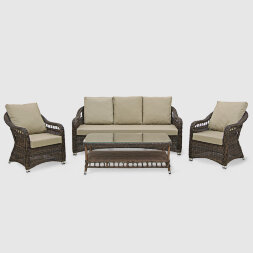 Комплект мебели NS Rattan Sky коричневый с бежевым 4 предмета
