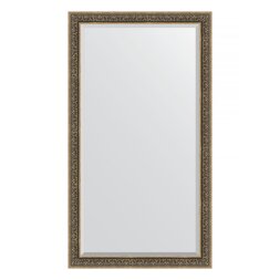 Зеркало напольное с фацетом в багетной раме Evoform вензель серебряный 101 мм 114x204 см