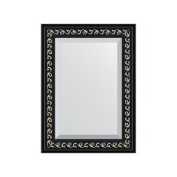 Зеркало с фацетом в багетной раме Evoform черный ардеко 81 мм 55х75 см
