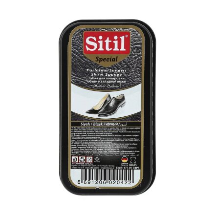 Губка Sitil для полировки обуви из гладкой кожи, черный цвет, прямоугольная упаковка в Москве 