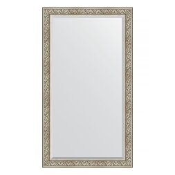 Зеркало напольное с фацетом в багетной раме Evoform барокко серебро 106 мм 115x205 см